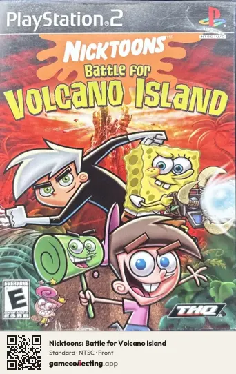 Nicktoons: Battle for Volcano Island PlayStation 2, NTSC box front