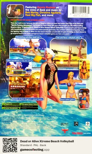 Dead or Alive Xtreme Beach Volleyball Xbox, PAL box back