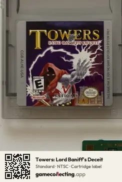 Towers: Lord Baniff's Deceit Game Boy Color, NTSC cartridge label