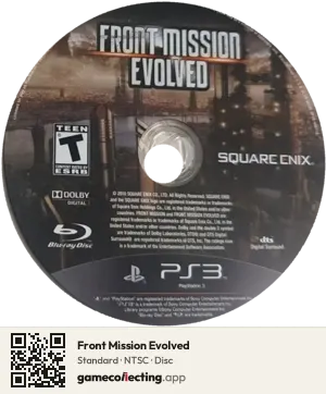 Front Mission Evolved PlayStation 3, NTSC disc