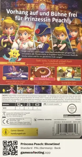 Princess Peach: Showtime! Nintendo Switch, Germany box back