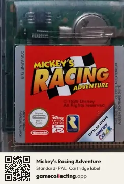 Mickey's Racing Adventure Game Boy Color, PAL cartridge label