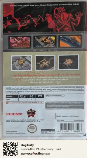 Dog Duty Nintendo Switch, Germany box back