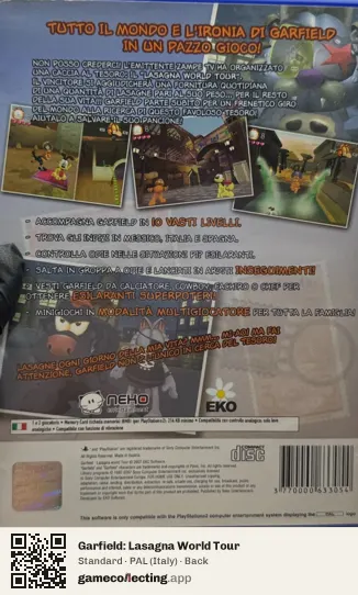 Garfield: Lasagna World Tour PlayStation 2, Italy box back