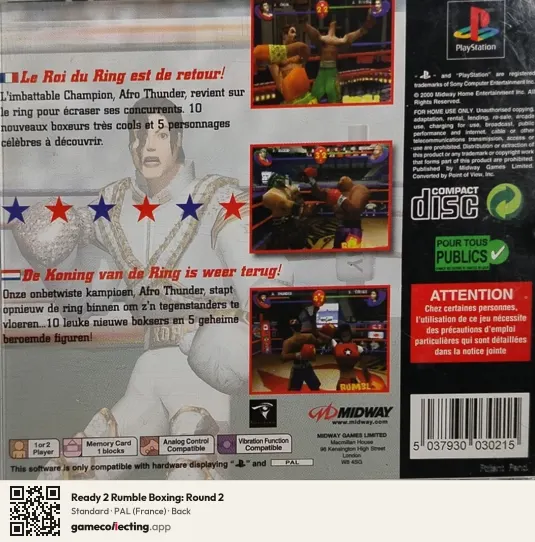 Ready 2 Rumble Boxing: Round 2 PlayStation, France box back