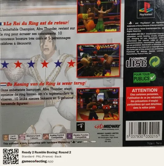 Ready 2 Rumble Boxing: Round 2 PlayStation, France box back