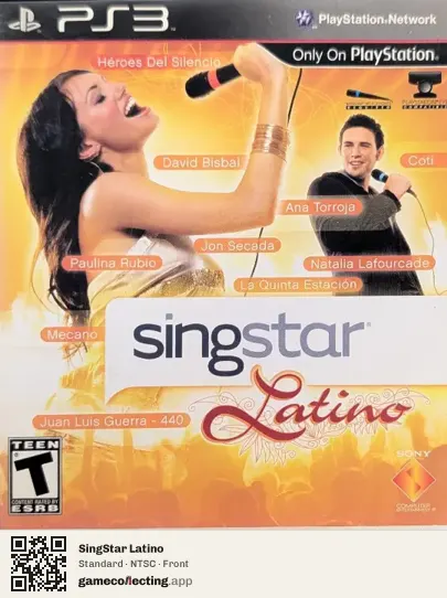 SingStar Latino PlayStation 3, NTSC box front