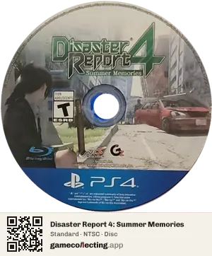 Disaster Report 4: Summer Memories PlayStation 4, NTSC disc