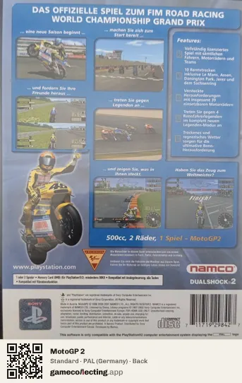MotoGP 2 PlayStation 2, Germany box back