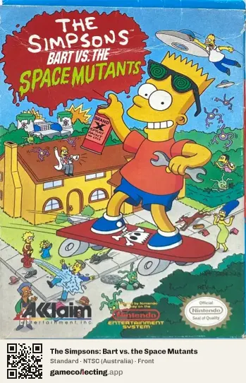The Simpsons: Bart vs. the Space Mutants Nintendo Entertainment System, Australia box front