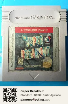 Super Breakout Game Boy, NTSC cartridge label