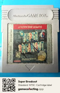 Super Breakout Game Boy, NTSC cartridge label