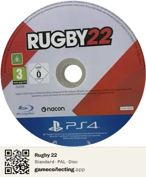 Rugby 22 PlayStation 4, PAL disc