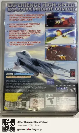 After Burner: Black Falcon PlayStation Portable, NTSC box front