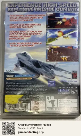 After Burner: Black Falcon PlayStation Portable, NTSC box front