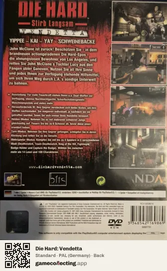 Die Hard: Vendetta PlayStation 2, Germany box back