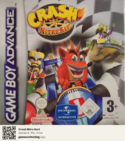 Crash Nitro Kart Game Boy Advance, PAL box front