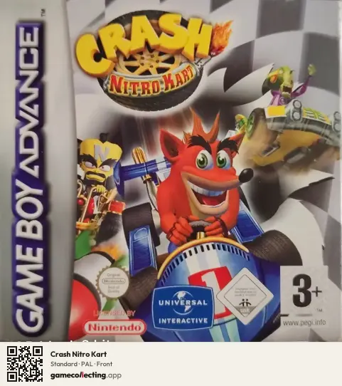 Crash Nitro Kart Game Boy Advance, PAL box front