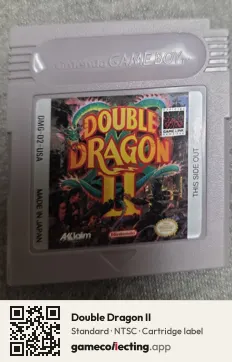Double Dragon II Game Boy, NTSC cartridge label