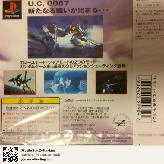 Mobile Suit Z-Gundam PlayStation, Asia box back