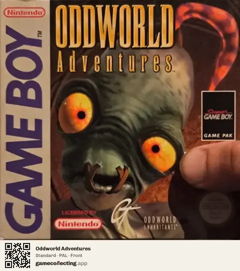 Oddworld Adventures Game Boy, PAL box front