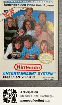Anticipation Nintendo Entertainment System, PAL cartridge label