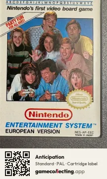 Anticipation Nintendo Entertainment System, PAL cartridge label