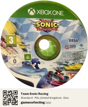 Team Sonic Racing Xbox One, PAL disc