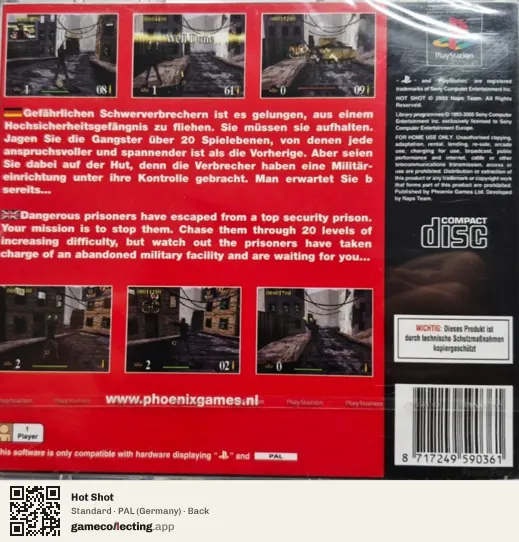 Hot Shot PlayStation, Germany box back
