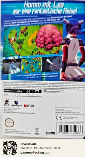 CrossCode Nintendo Switch, Germany box back