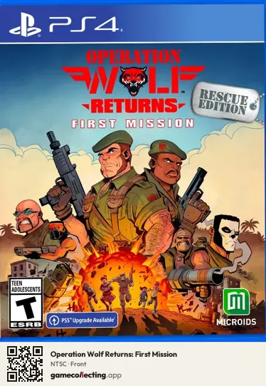 Operation Wolf Returns: First Mission PlayStation 4, NTSC box front