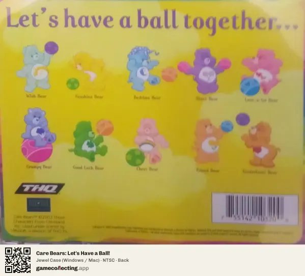 Care Bears: Let's Have a Ball! Computer, NTSC box back