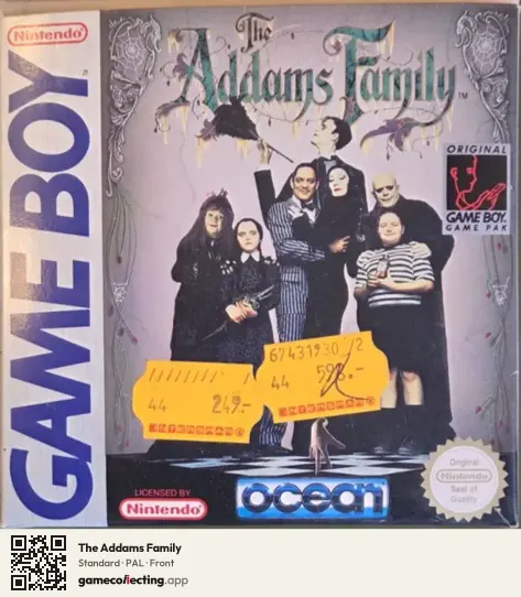 The Addams Family Game Boy, PAL box front