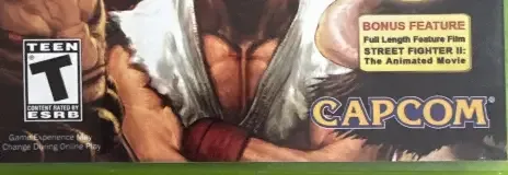 Street Fighter Anniversary Collection, the ESRB box on its front