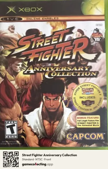Street Fighter Anniversary Collection Xbox, NTSC box front