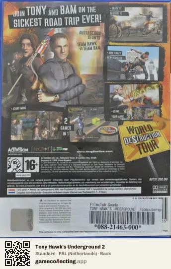 Tony Hawk's Underground 2 PlayStation 2, Netherlands box back