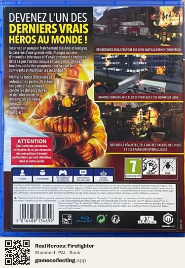 Real Heroes: Firefighter PlayStation 4, PAL box back