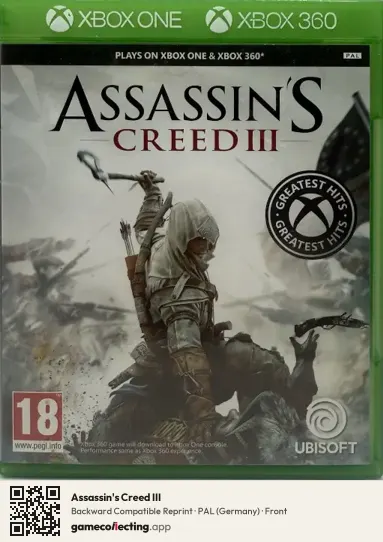 Assassin's Creed III Xbox 360, Germany box front