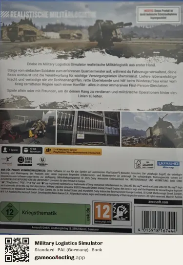 Military Logistics Simulator PlayStation 5, Germany box back