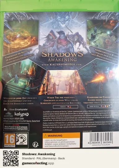 Shadows: Awakening Xbox One, Germany box back