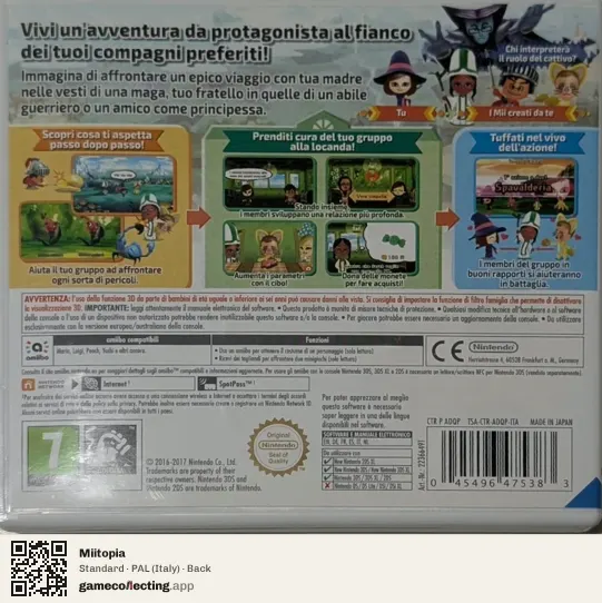 Miitopia Nintendo 3DS, Italy box back
