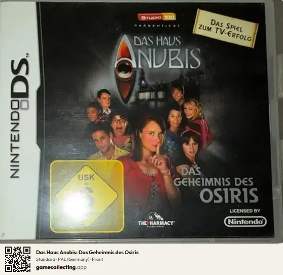 Das Haus Anubis: Das Geheimnis des Osiris Nintendo DS, Germany box front