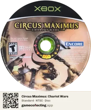 Circus Maximus: Chariot Wars Xbox, NTSC disc