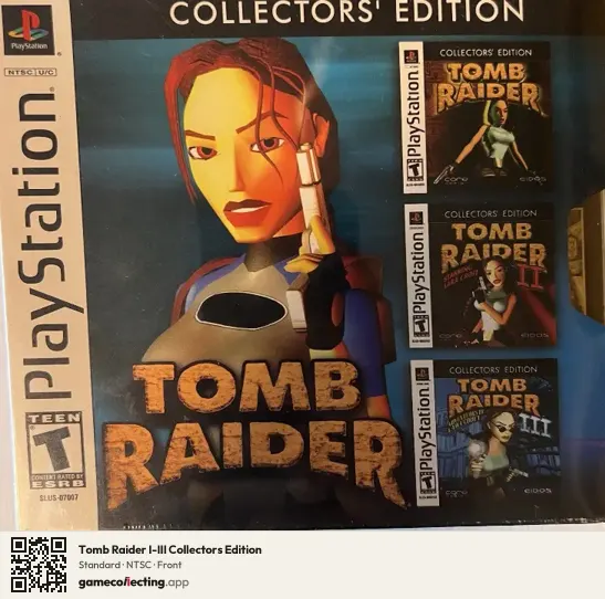 Tomb Raider I-III Collectors Edition PlayStation, NTSC box front