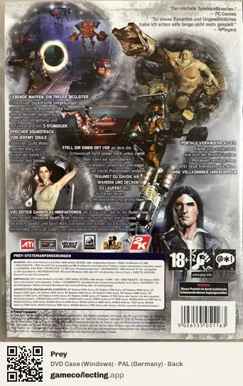 Prey Computer, Germany box back