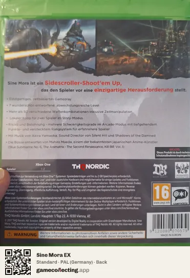 Sine Mora EX Xbox One, Germany box back