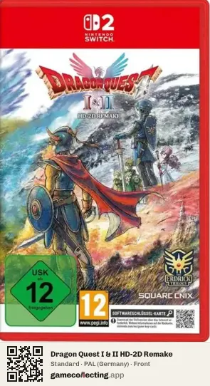 Dragon Quest I & II HD-2D Remake Nintendo Switch 2, Germany box front