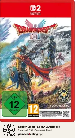 Dragon Quest I & II HD-2D Remake Nintendo Switch 2, Germany box front
