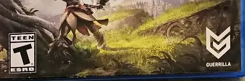 Horizon Zero Dawn, the ESRB box on its front