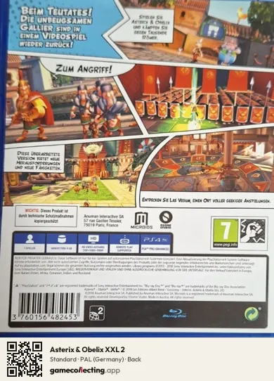 Asterix & Obelix XXL 2 PlayStation 4, Germany box back